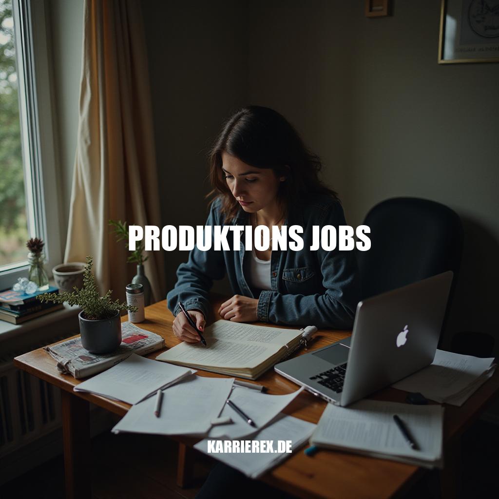Produktions Jobs - Chancen und Vorteile